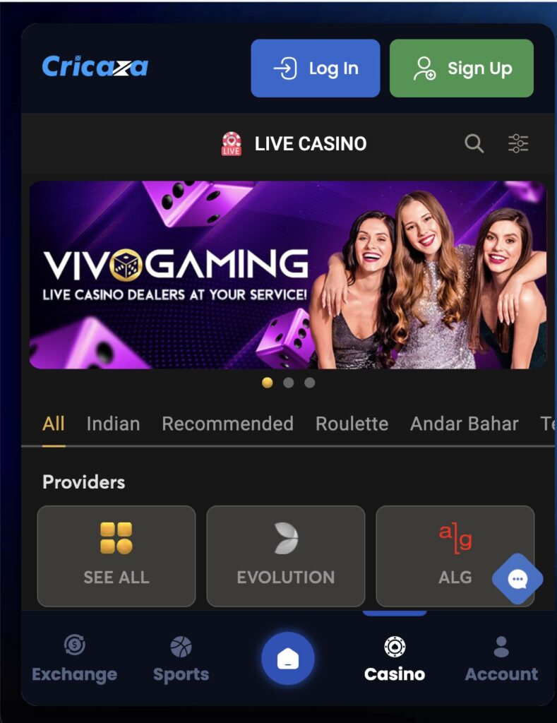 Cricaza Casino Games